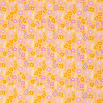 Bauwoll Druck Kleine Blüten Gelb/Orange/Lila Happy Spring by Swafing 